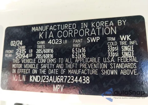 2024 Kia Soul Lx from USA, damaged, VIN KNDJ23AU6R7234438